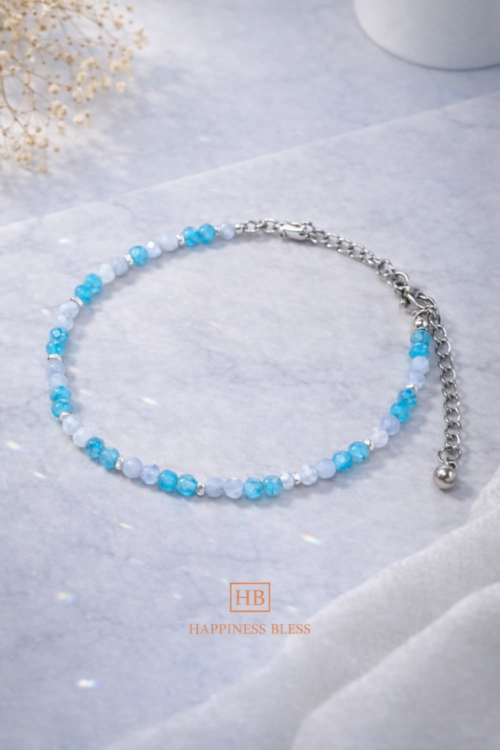 3mm 아쿠아마린 원석 팔찌 상품이미지1