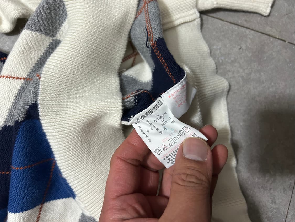 라코스테 아가일 빈티지 코튼 니트  105size   상품이미지4