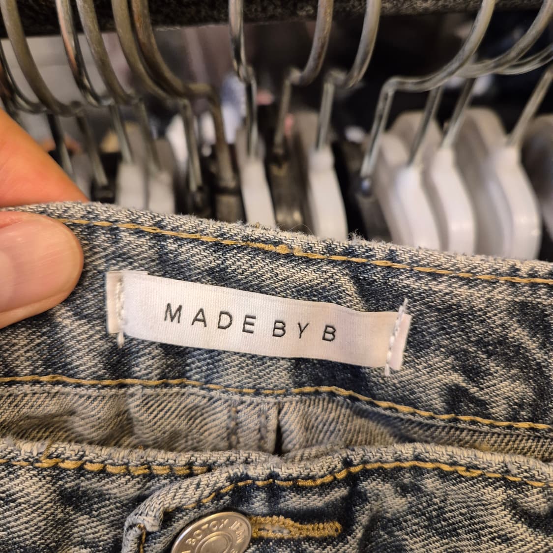 34인치 절개패턴 워싱 와이드데님팬츠  상품이미지3