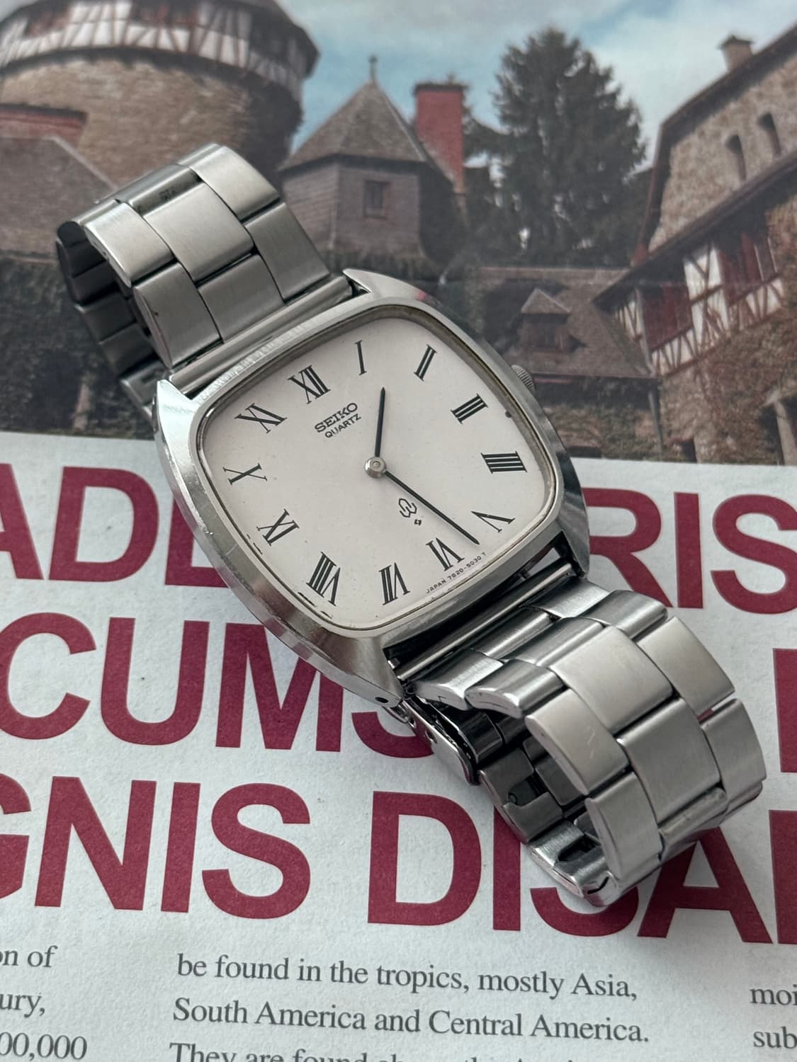 Seiko 세이코 쿼츠 스퀘어 로만 인덱스 1987 상품이미지4