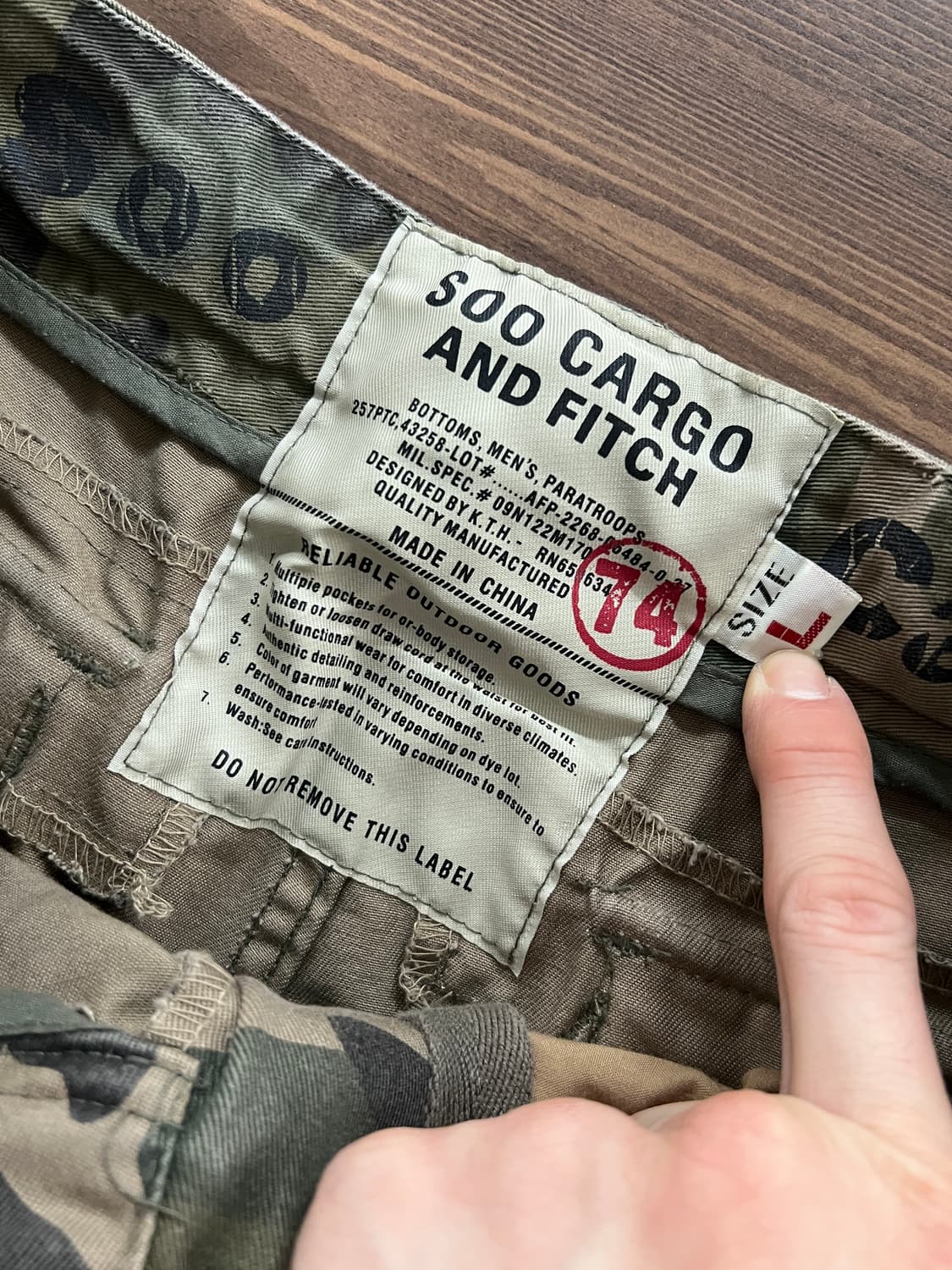 Military Vintage 멀티포켓 카모 카고 팬츠 상품이미지6