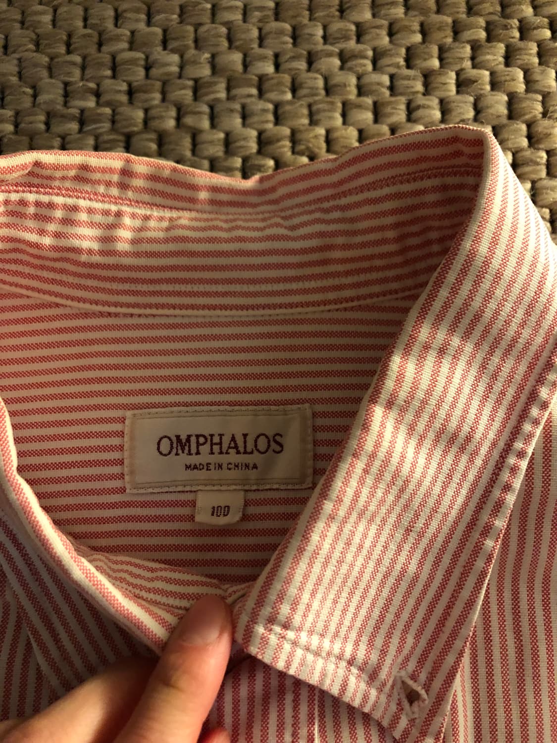 OMPHALOS 핑크 빈티지 스트라이프 셔츠 100 상품이미지4