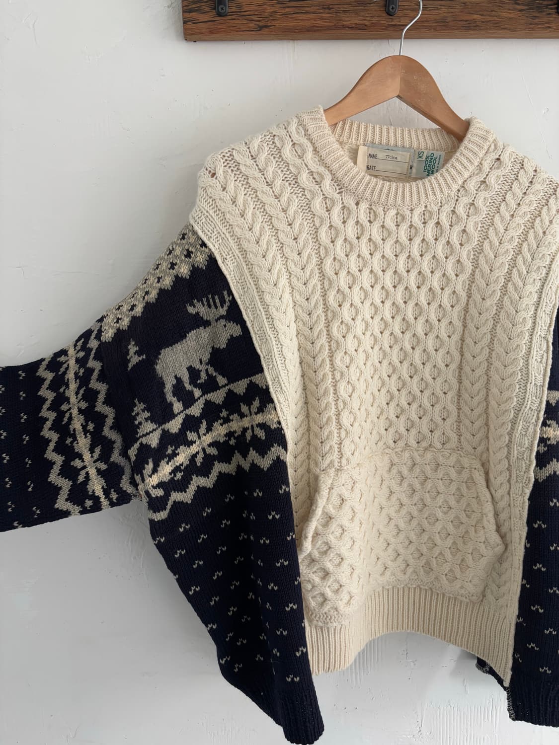 77circa 나나서카 패턴 피셔맨 니트  상품이미지7