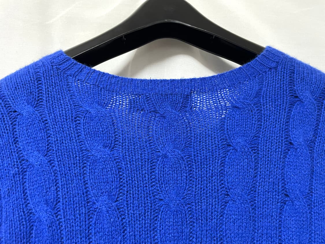폴로 랄프로렌 여성 메리노 울 캐시미어 케이블 꽈배기 니트 _ 코발트블루 상품이미지7