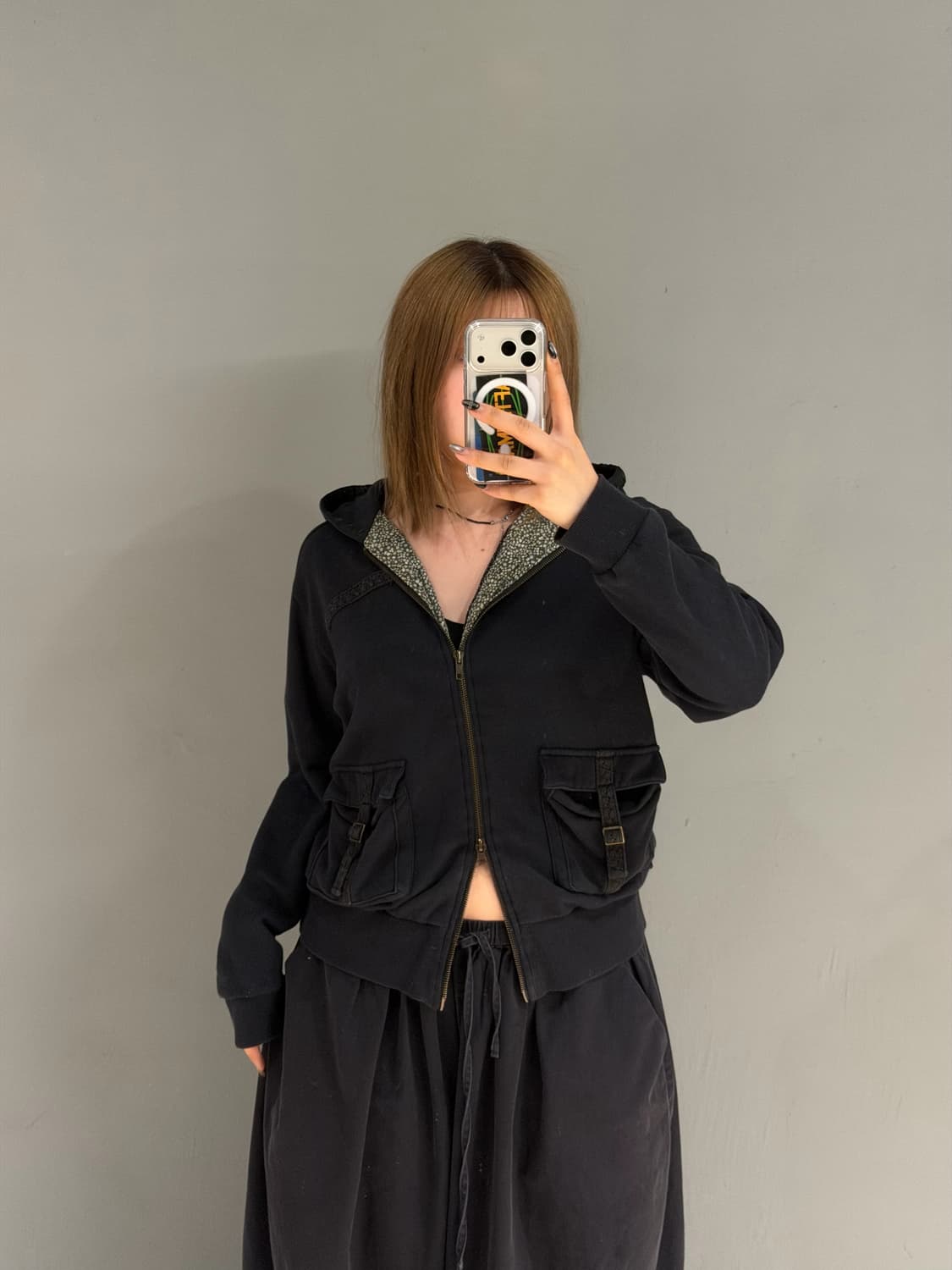 buckle pocket 2-way hood zip-up 상품이미지2