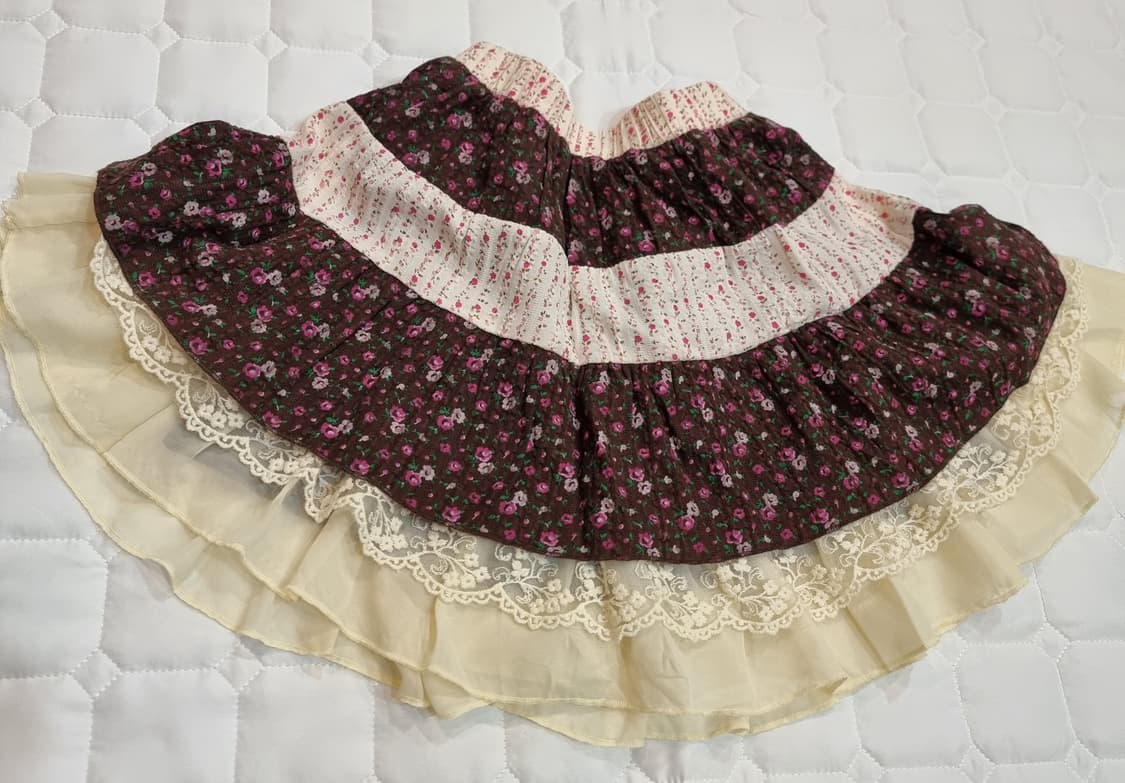 빈티지 플로럴 티어드 스커트 상품이미지5