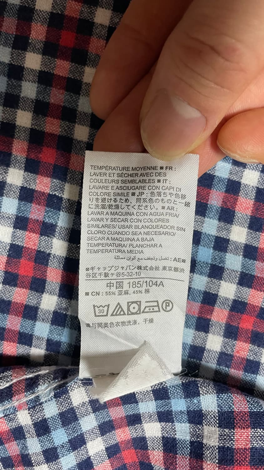 USA 미국빈티지 y2k 모리걸 올드 갭GAP 린넨 코튼 체크 반팔 셔츠 상품이미지10