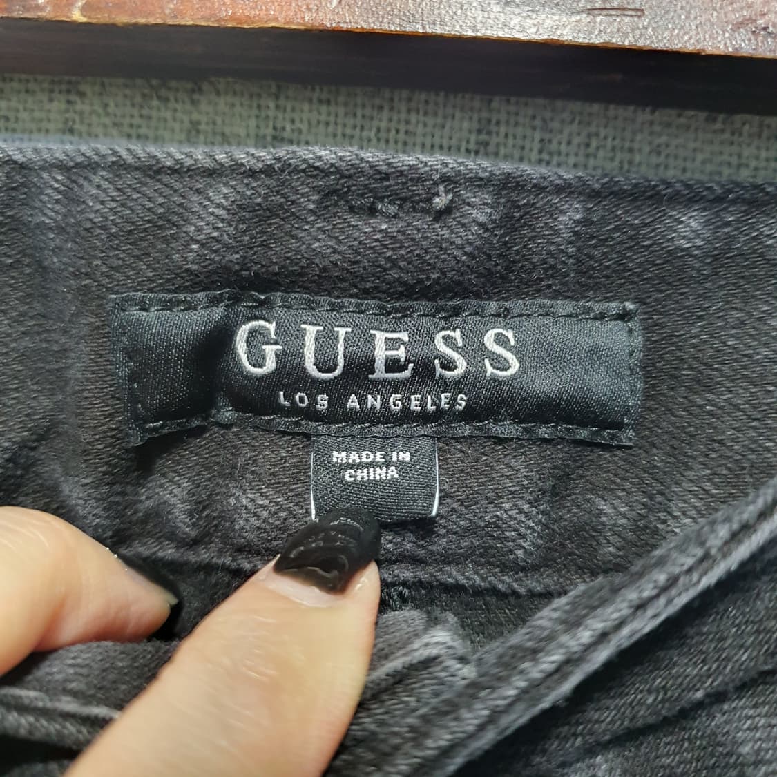 게스 남성 스판 기모 데님  블랙 청바지  상품이미지6