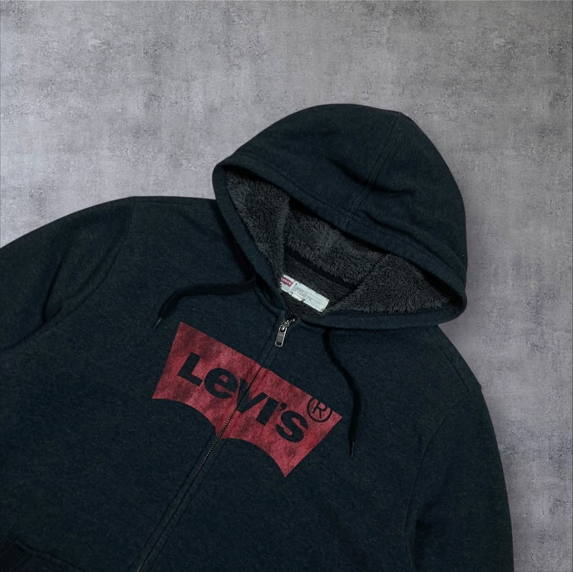 리바이스 빅로고 블랙 후드 집업 상품이미지2