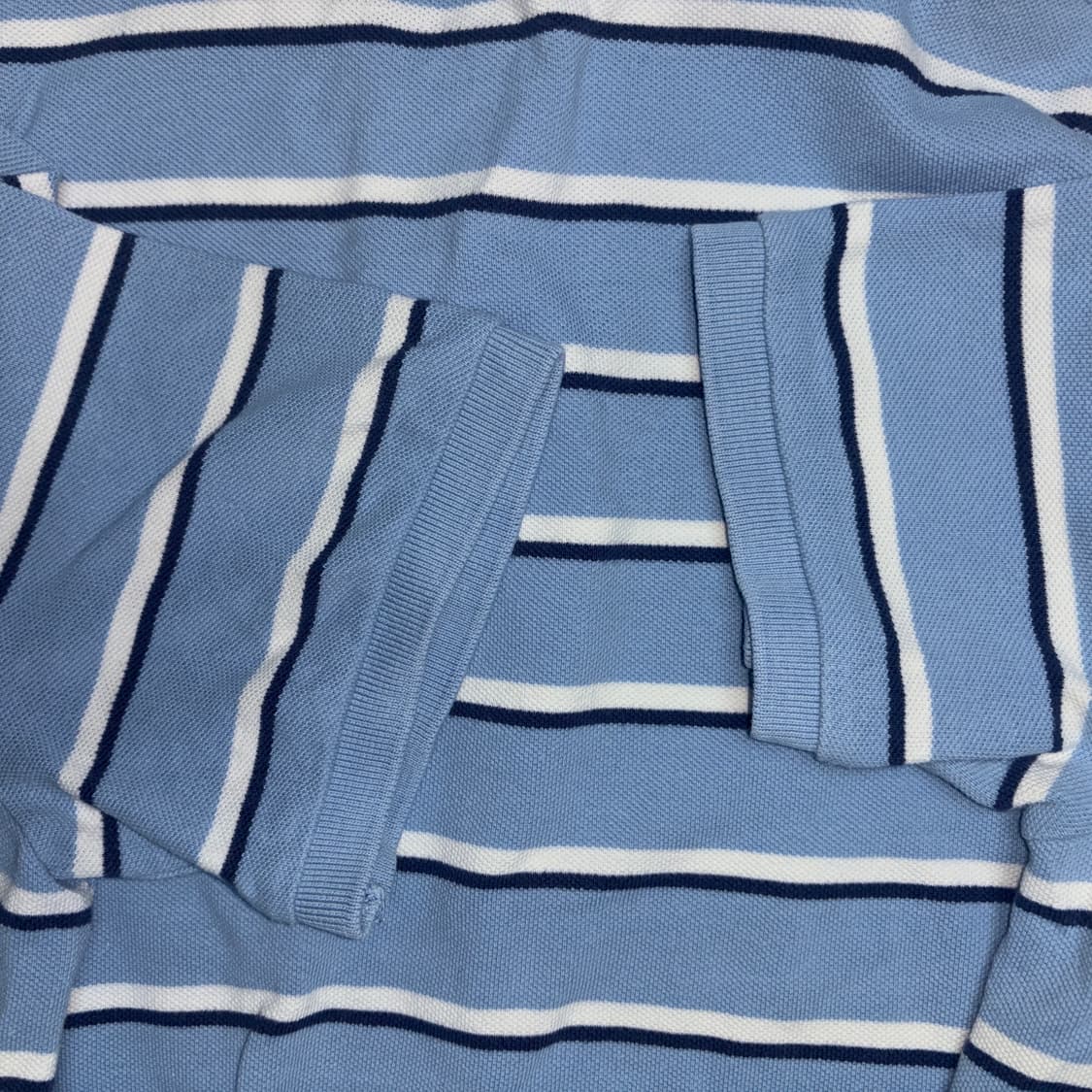 폴로 스트라이프 카라티 S 소라색 상품이미지3