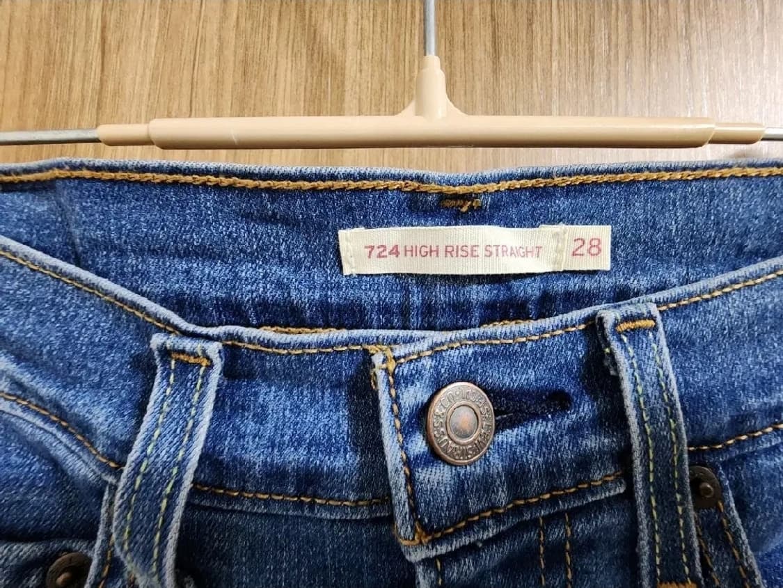 (28)여성 리바이스 하이라이즈 724 슬림 스트레이트 데님 팬츠  상품이미지5
