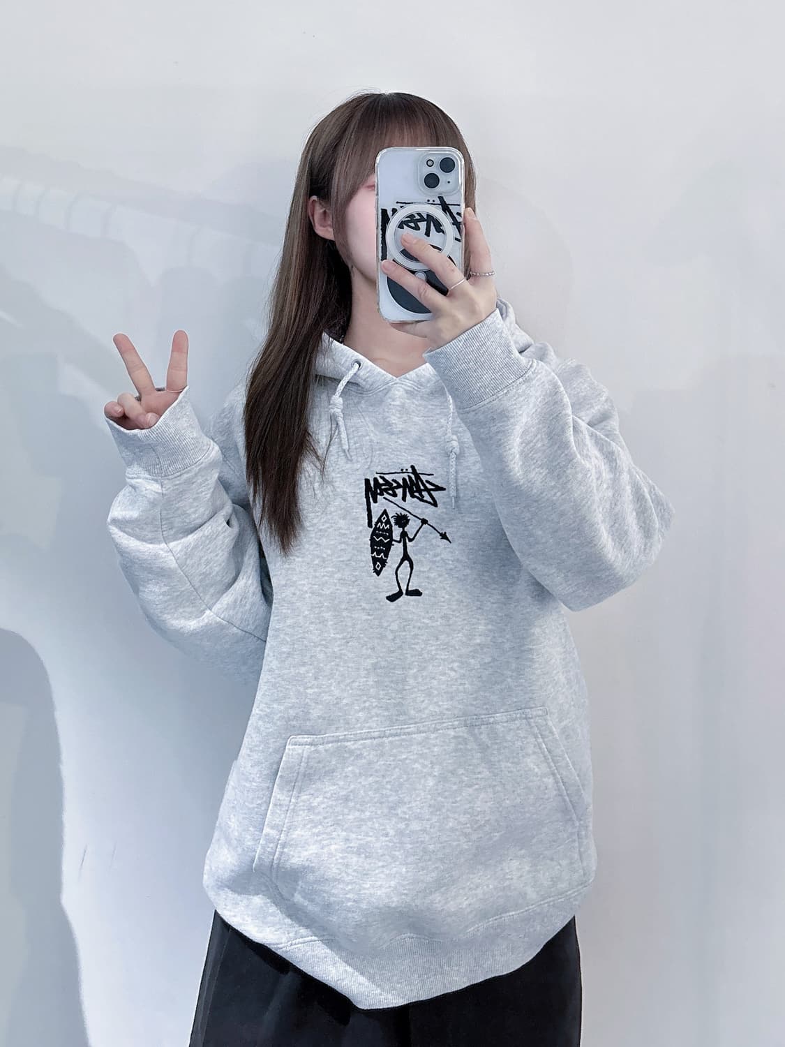 스투시 그레이 트라이브맨 후드 상품이미지2