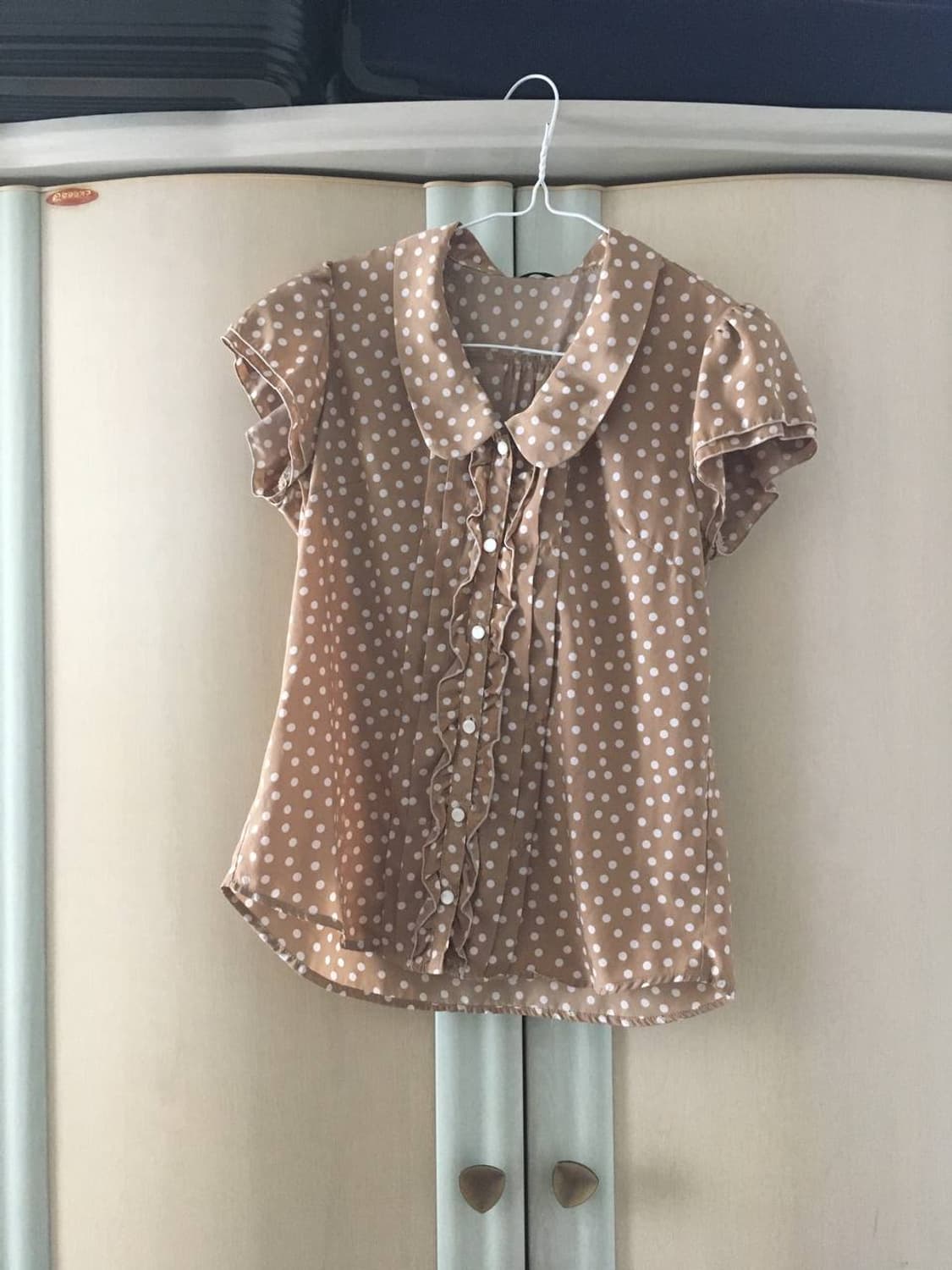 일본빈티지 홍콩블라우스 하구미 모리걸 도트 카메 카모메산장 모리노가토 상품이미지5