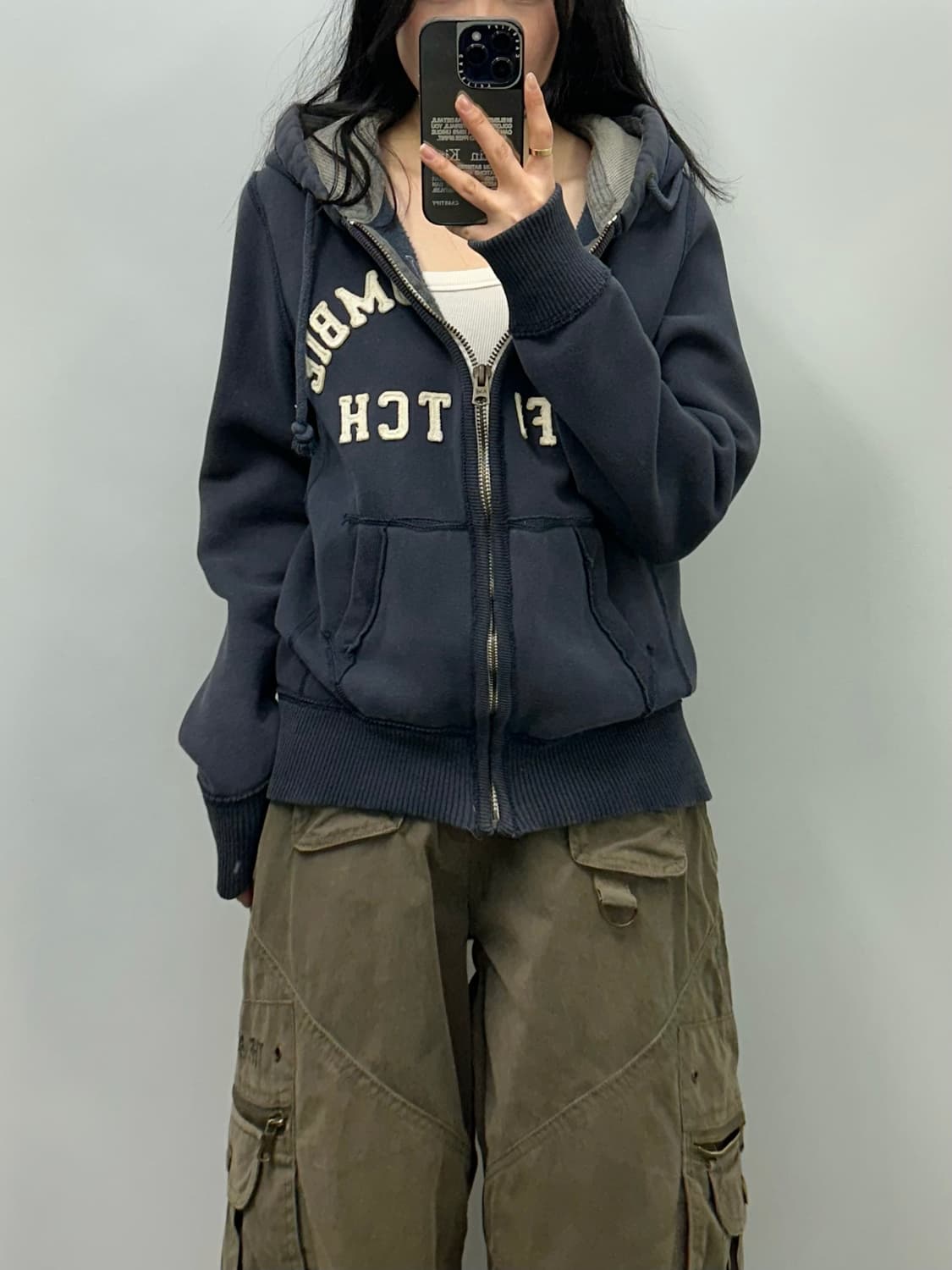 아베크롬비 y2k 와투케 헤비코튼 네이비 후드집업 상품이미지1