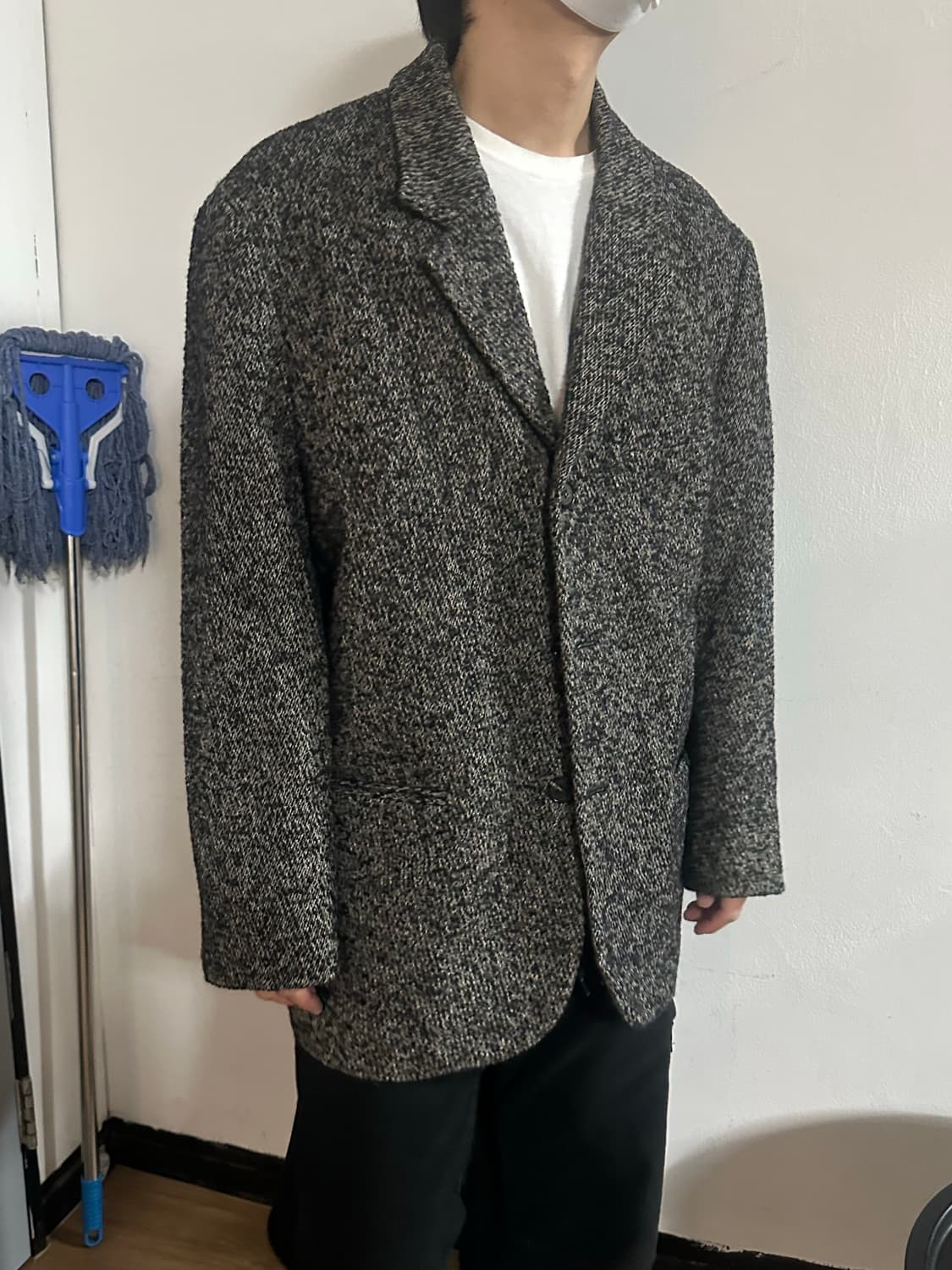 울 블레이저 자켓 블랙 XL 사이즈   상품이미지4