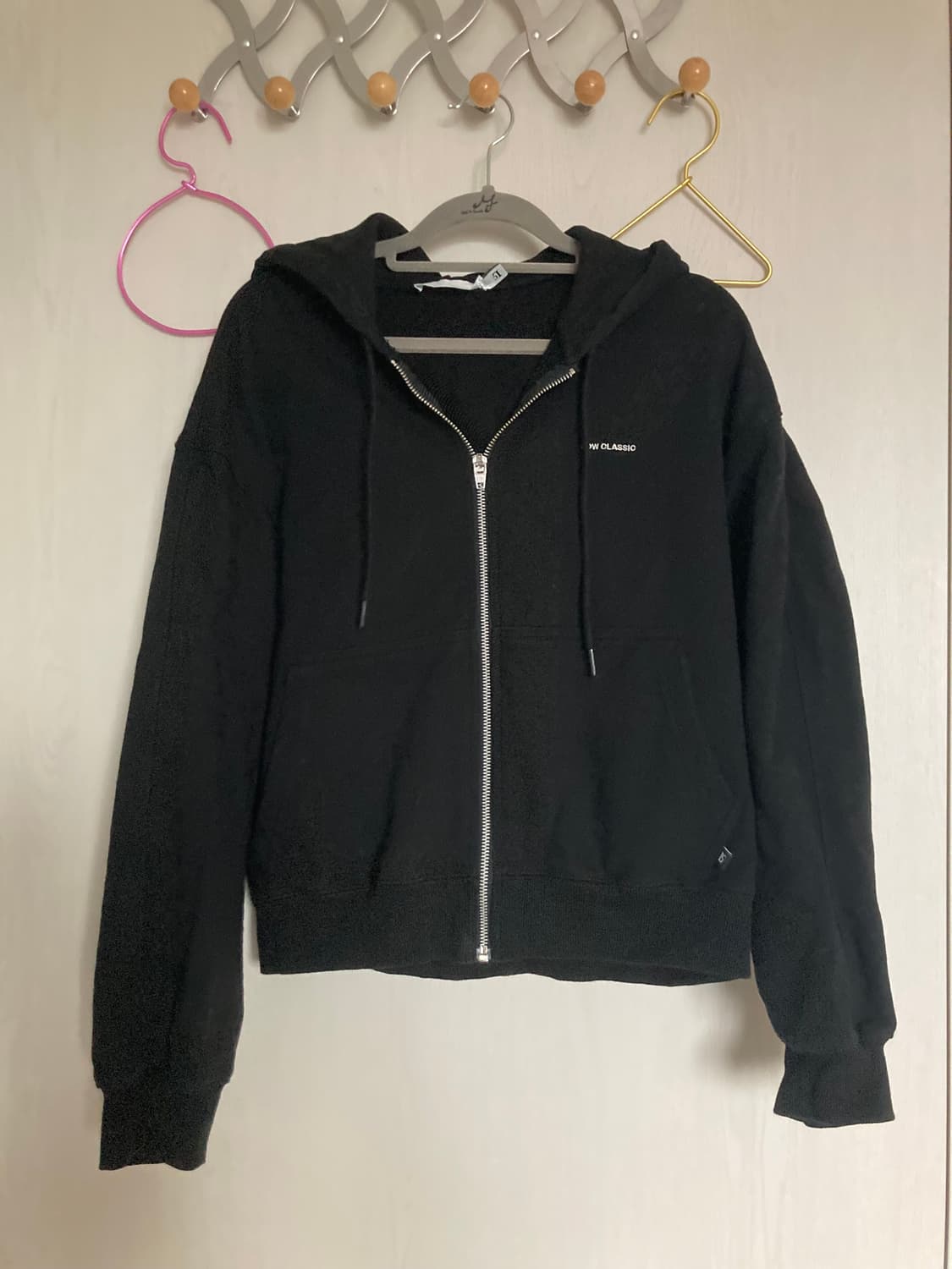 로우클래식 블랙 후드 집업 상품이미지3