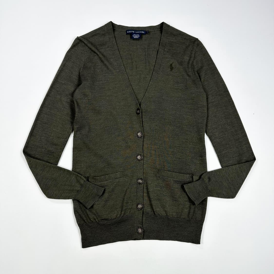 (수선자국존재) 폴로 랄프로렌 여성 메리노 울 가디건 여성S 상품이미지1