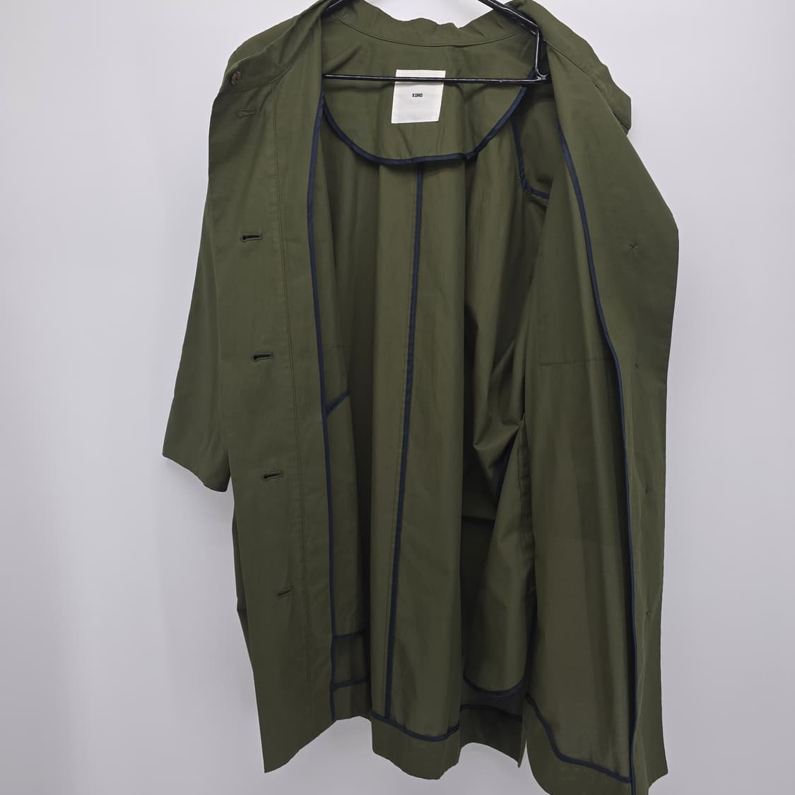 KUHO 카키색 롱 셔츠 코트 상품이미지10