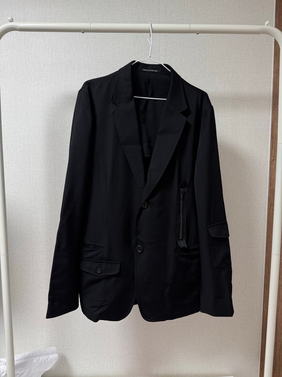 요지야마모토 뿌르옴므 17ss 테일러드 비대칭 재킷 상품이미지2