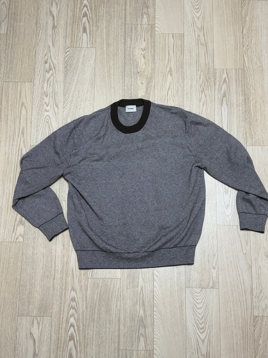 인더로우 WOOL COTTON STRIPE KNIT CREWNECK 상품이미지1