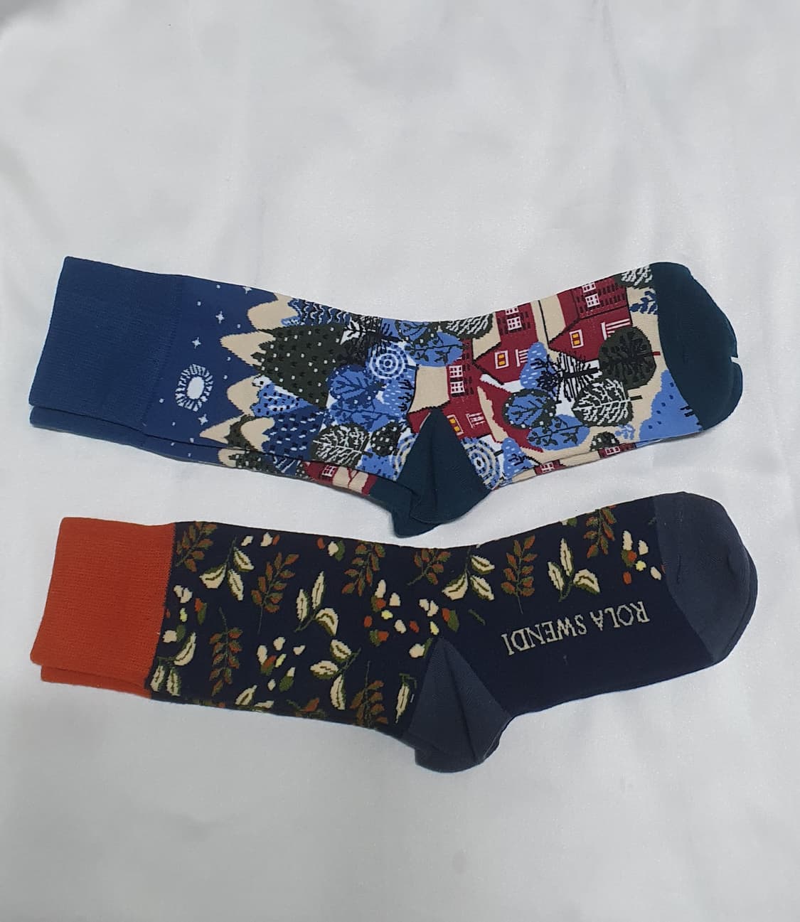 블루 집 나무패턴 양말 상품이미지5