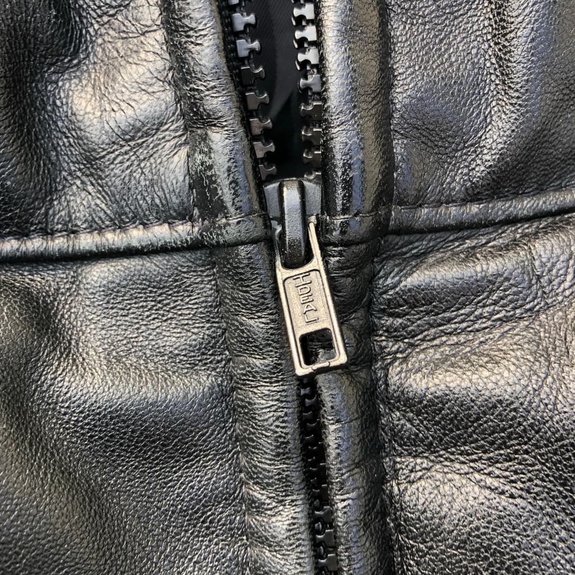 [M~L] Schott 쇼트 가죽 다운 패딩 지켓 상품이미지6