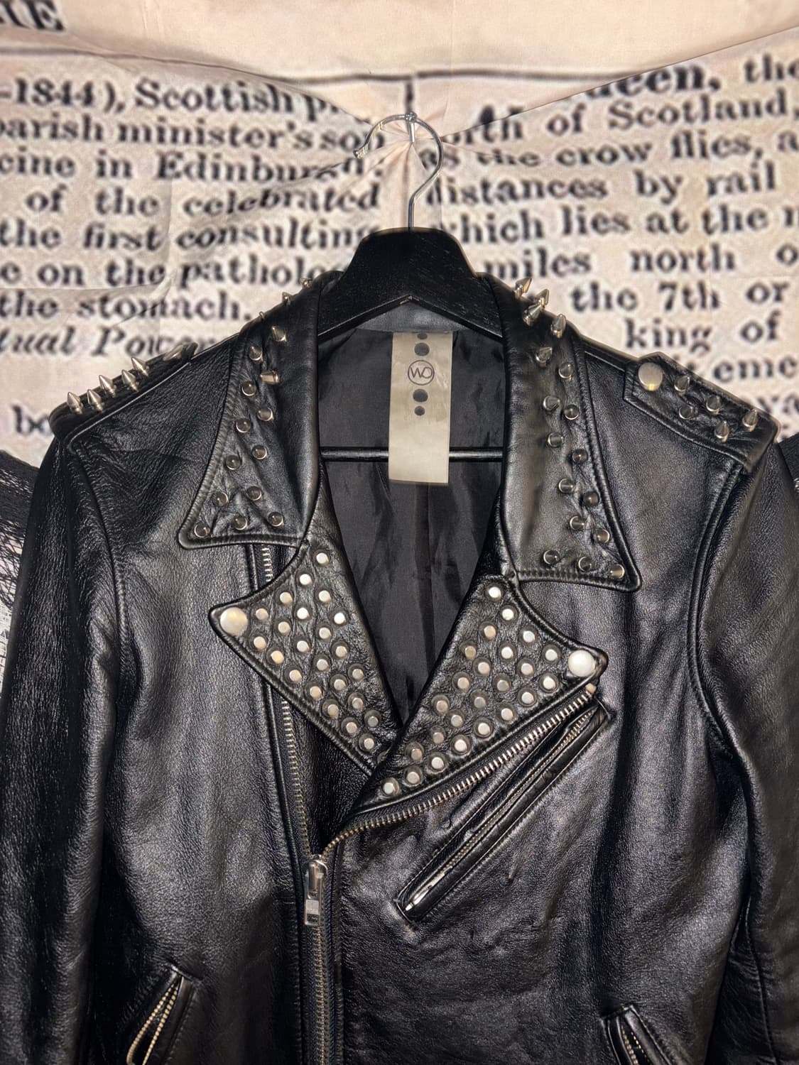 Punk black leater jk 상품이미지7