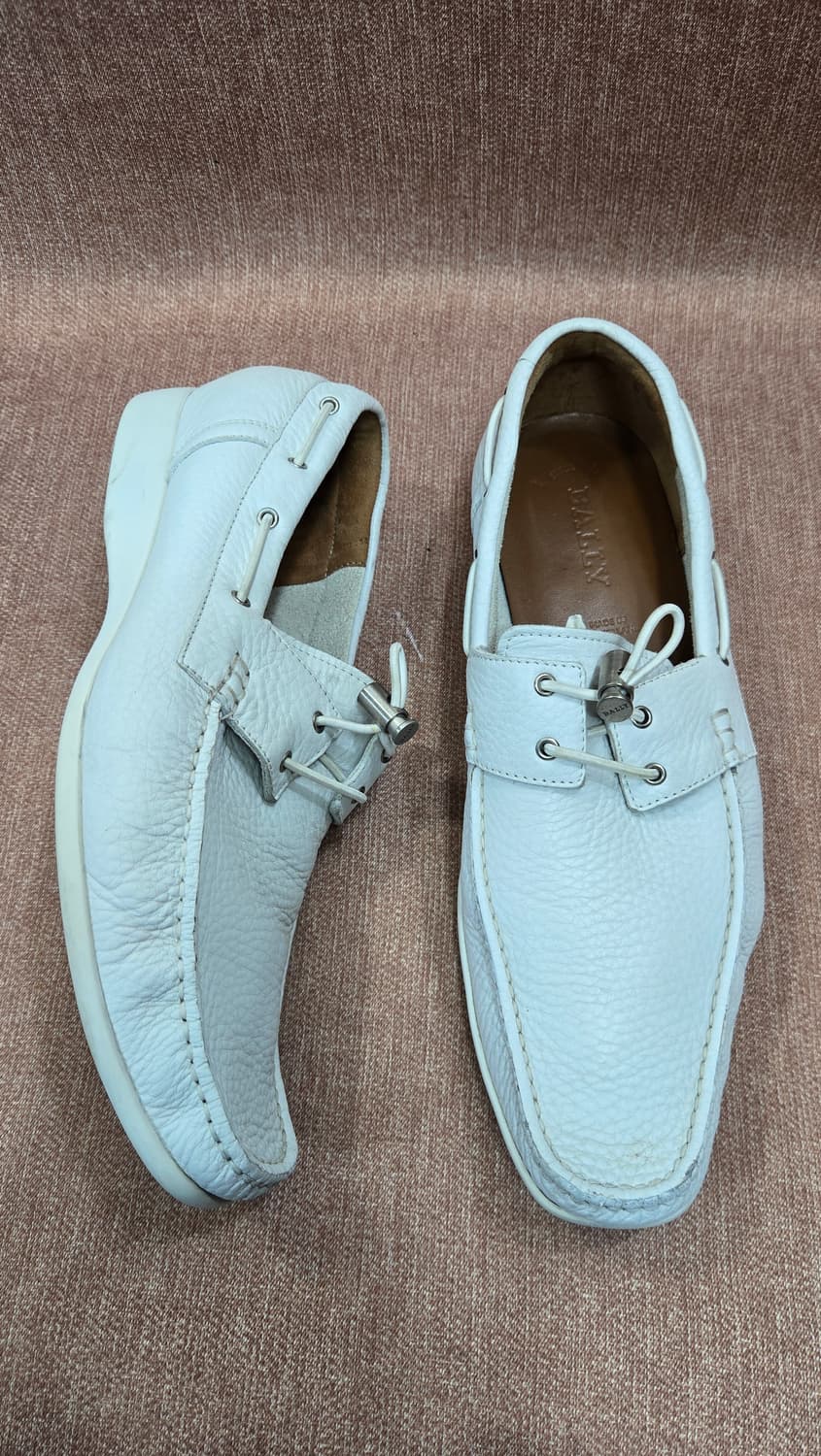 발리  270mm- 화이트레더 드라이빙슈즈 로퍼 스니커즈 상품이미지1