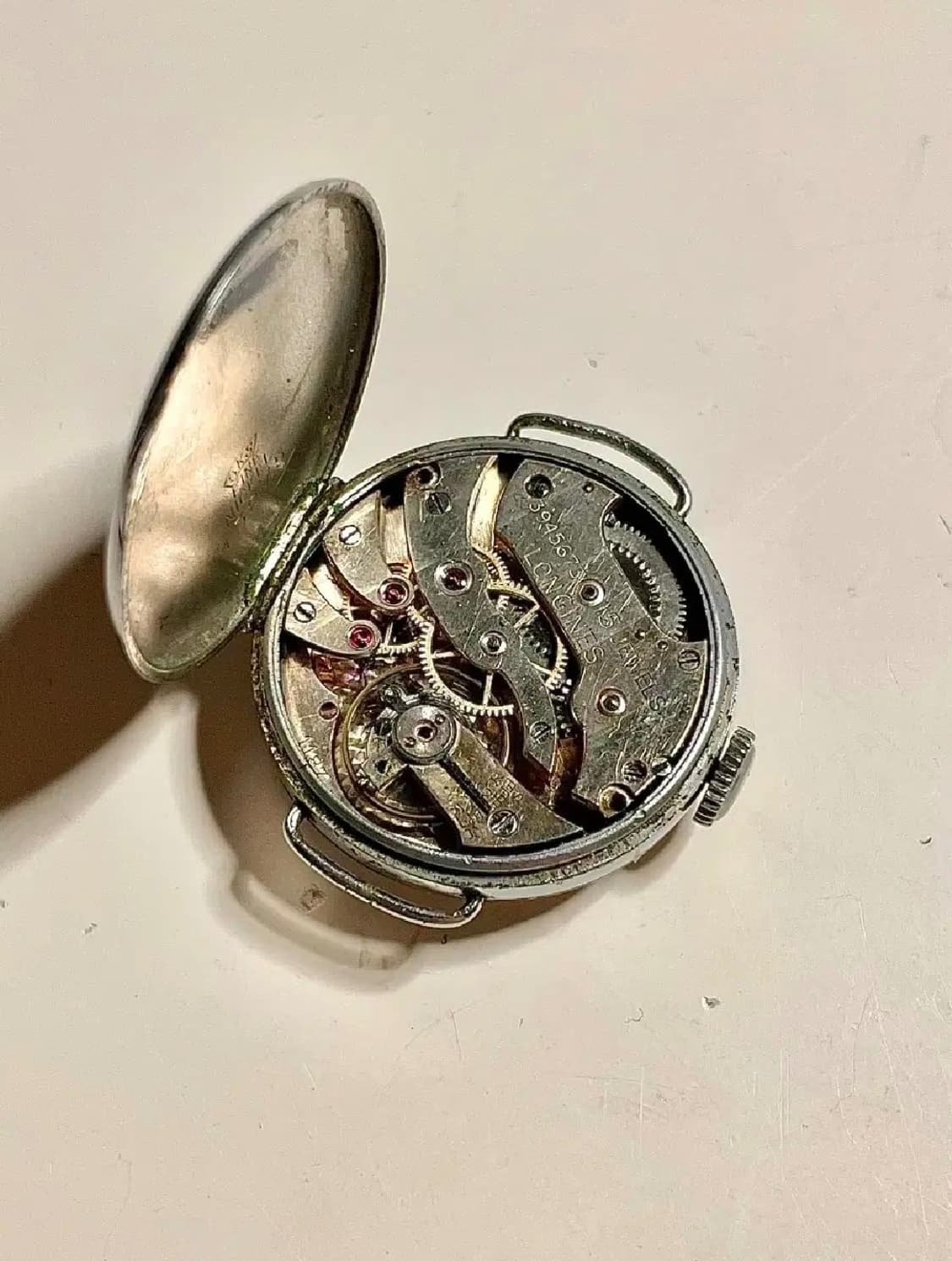 수리완료! 1920년대 론진 트렌치 워치 수동 시계 청침 빈티지 상품이미지8