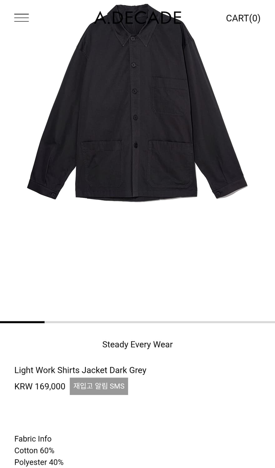 스테디 에브리웨어 워크셔츠자켓 다크 그레이 2사이즈 상품이미지1