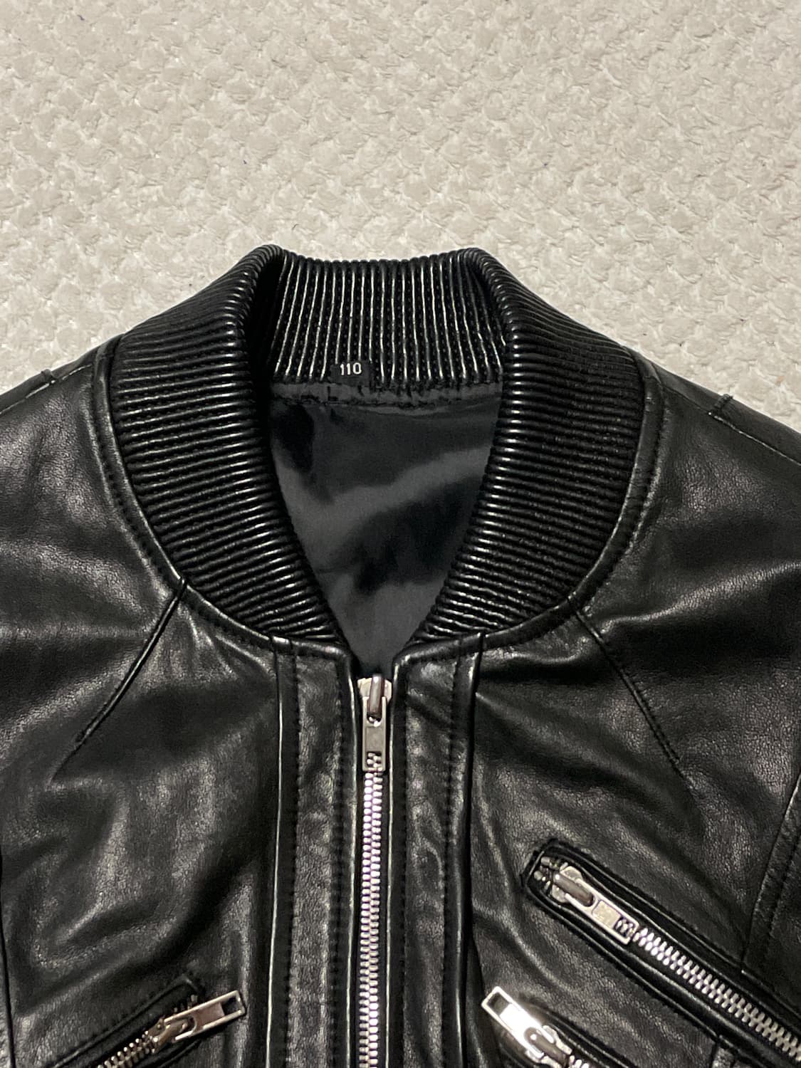 웨스턴 무드 이테리 램스킨 양가죽 절개 레더 자켓 상품이미지5