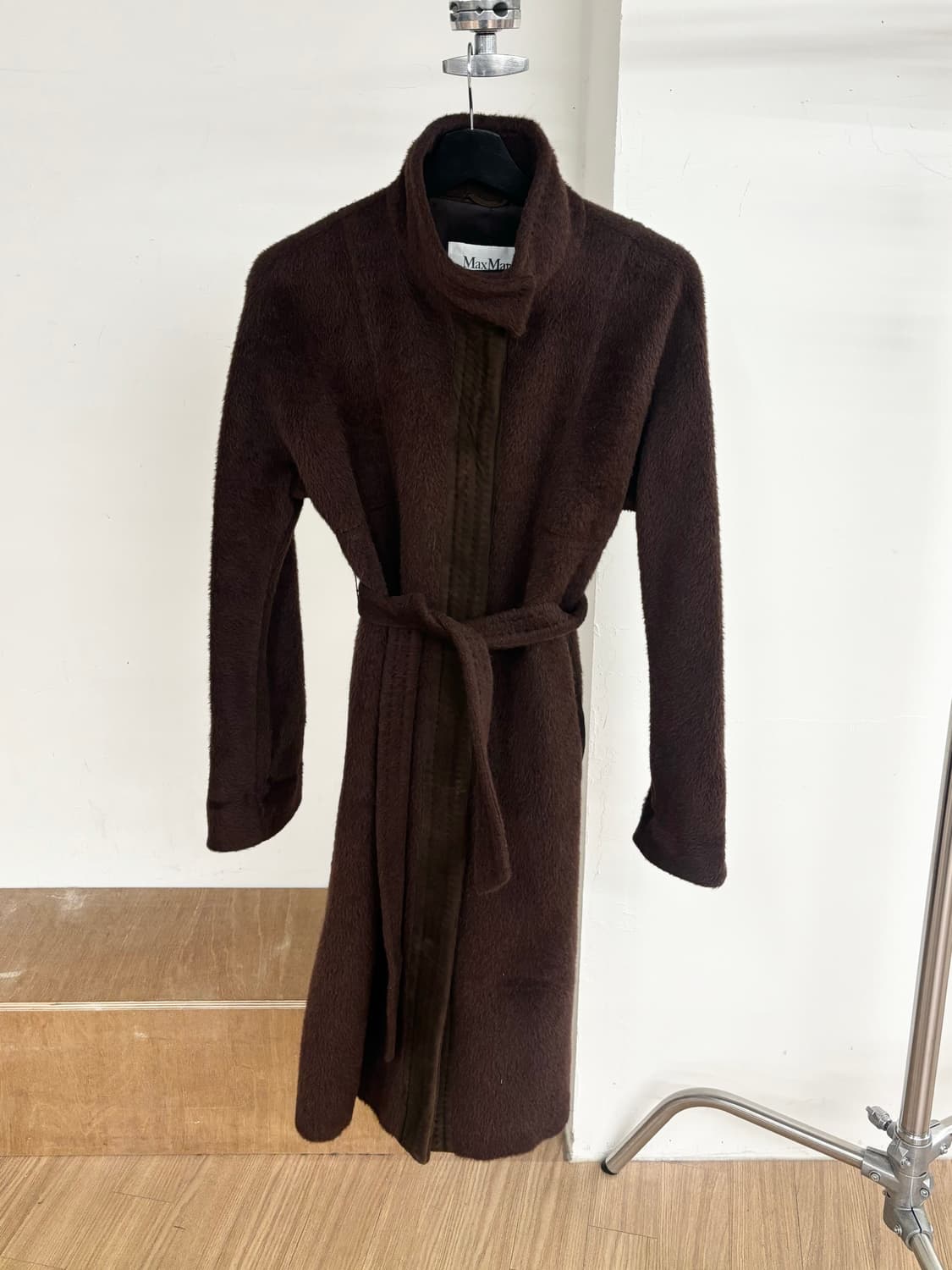 막스마라 알파카 울 벨티드 스탠드 칼라 롱 코트 상품이미지1