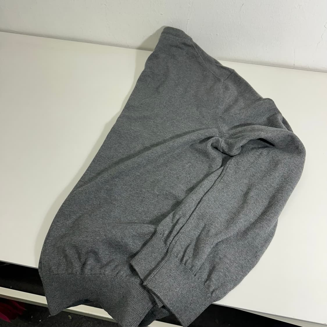 XL 타미힐피거 그레이 스몰로고 면 니트 상품이미지5