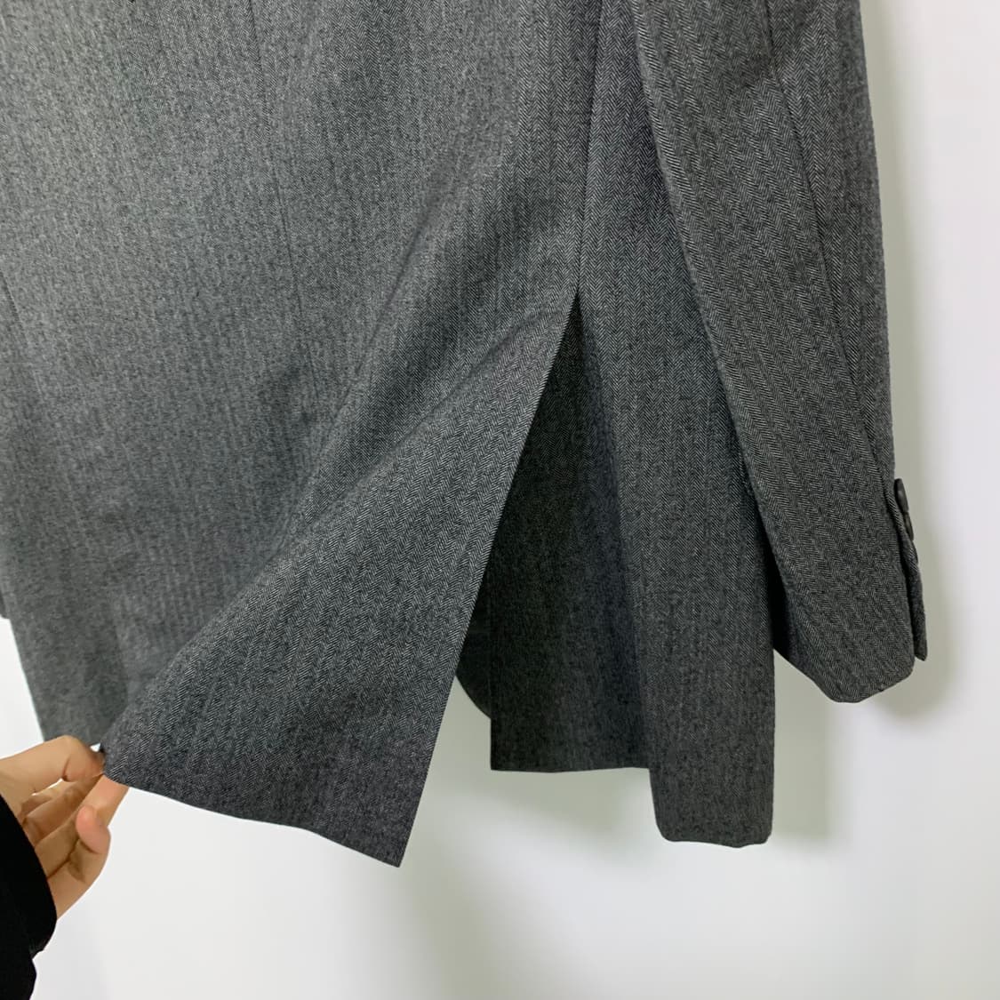 버버리 울 블레이저 정장 자켓 그레이 빈티지 남성 남녀공용 상품이미지4