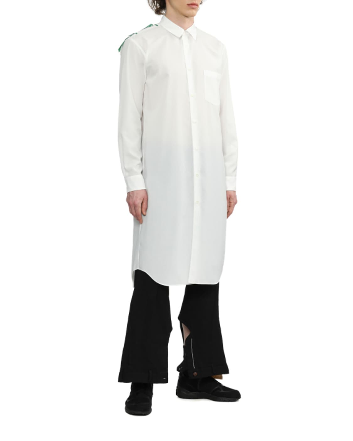 새상품 꼼데가르송 옴므플러스 리프 화이트 롱셔츠 M 상품이미지4