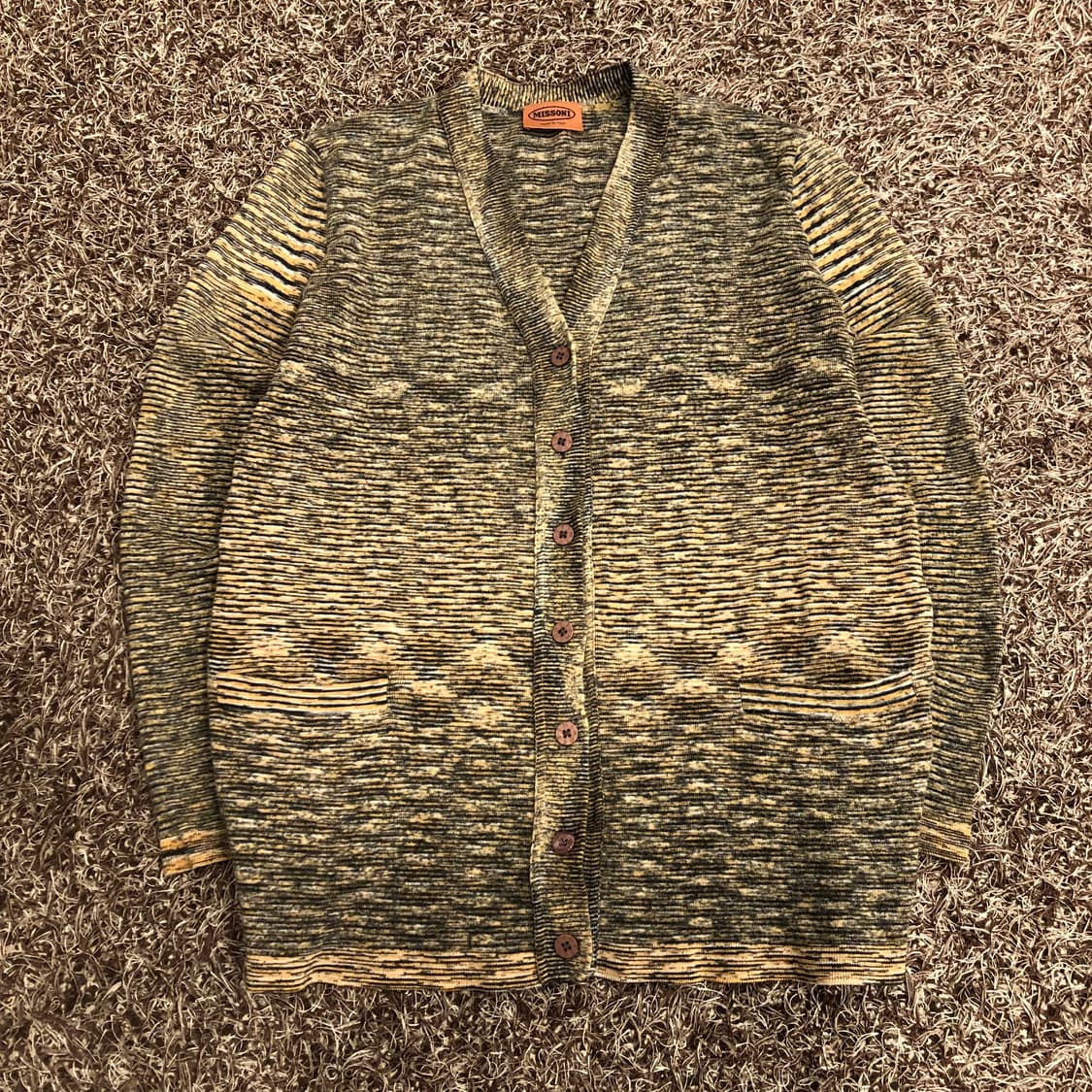 미쏘니 멀티컬러 울 패턴 가디건  상품이미지1