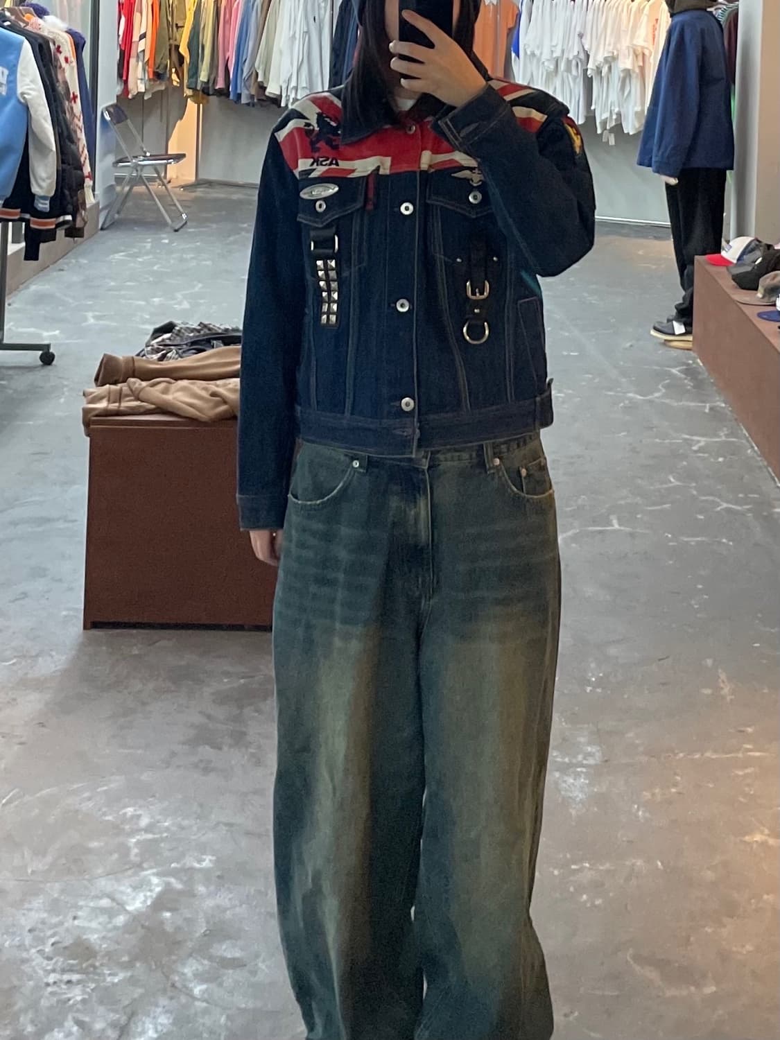 에스크 패치워크 디테일 y2k데님자켓 H1301 상품이미지1