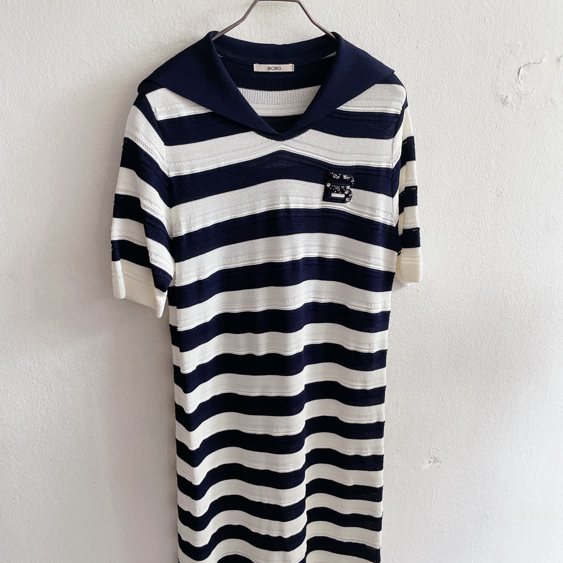 23SS BCBG 세일러카라 스트라이프 니트 원피스 상품이미지5