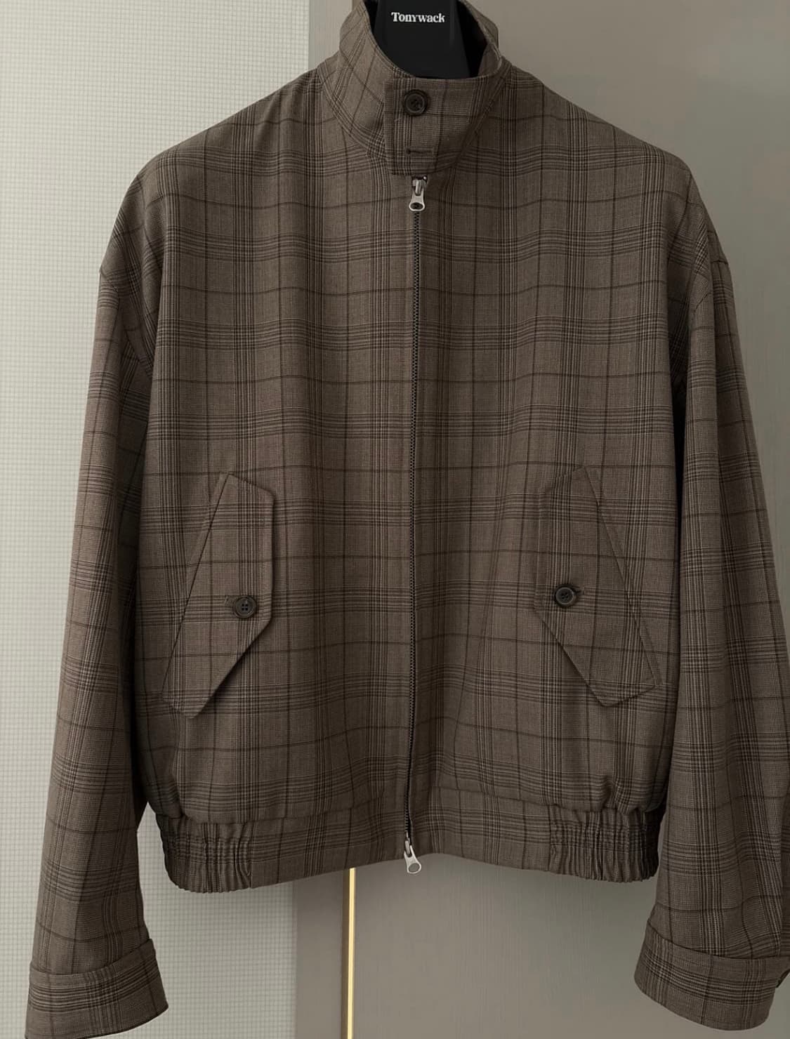 토니웩 체크 울 해링턴 자켓 상품이미지1