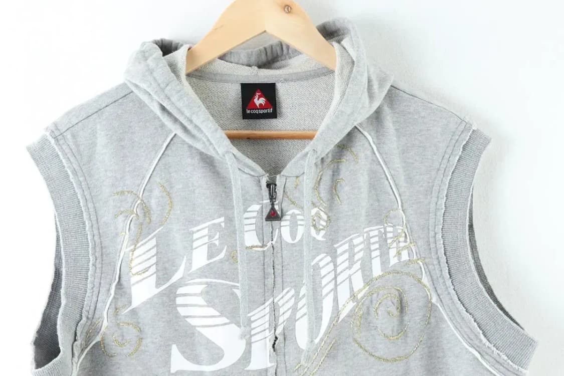 (XL) 르꼬끄 후드집업 오염 올드스쿨 그레이 조끼 EO빈티지 상품이미지3