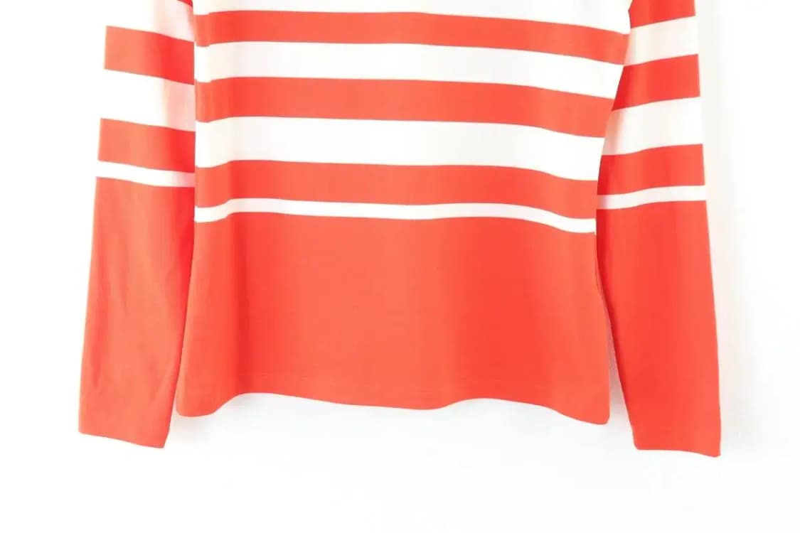 W(L) 커터앤벅 카라 긴팔티셔츠 스트라이프 주황 EO빈티지 상품이미지4