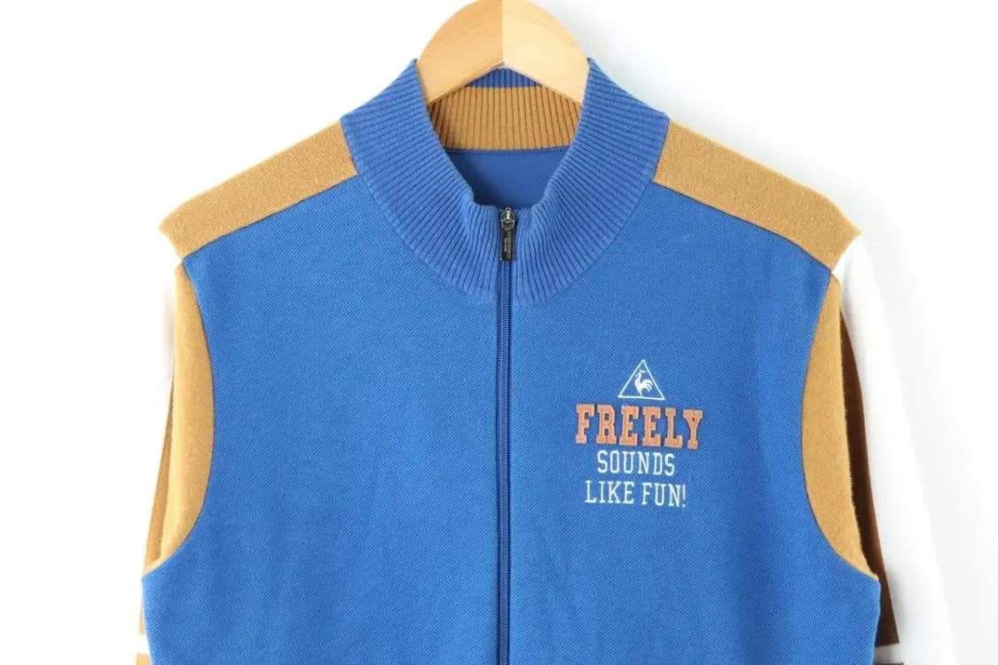 (L) 르꼬끄 니트집업 배색 블루 EO빈티지 상품이미지3