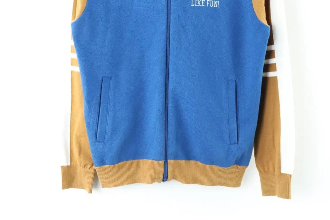 (L) 르꼬끄 니트집업 배색 블루 EO빈티지 상품이미지4