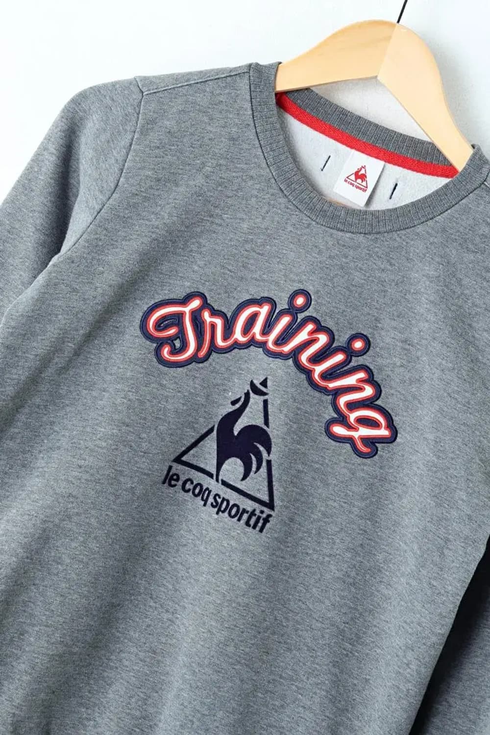 W(L) 르꼬끄 맨투맨 티셔츠 그레이 빅로고 기모-9543 상품이미지1