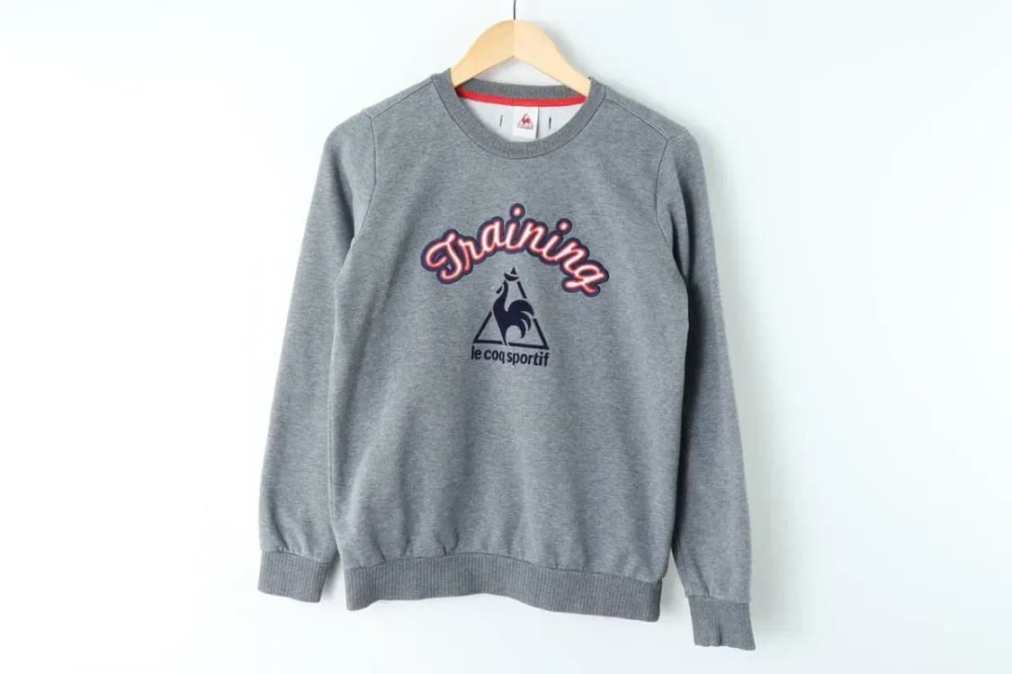 W(L) 르꼬끄 맨투맨 티셔츠 그레이 빅로고 기모-9543 상품이미지2