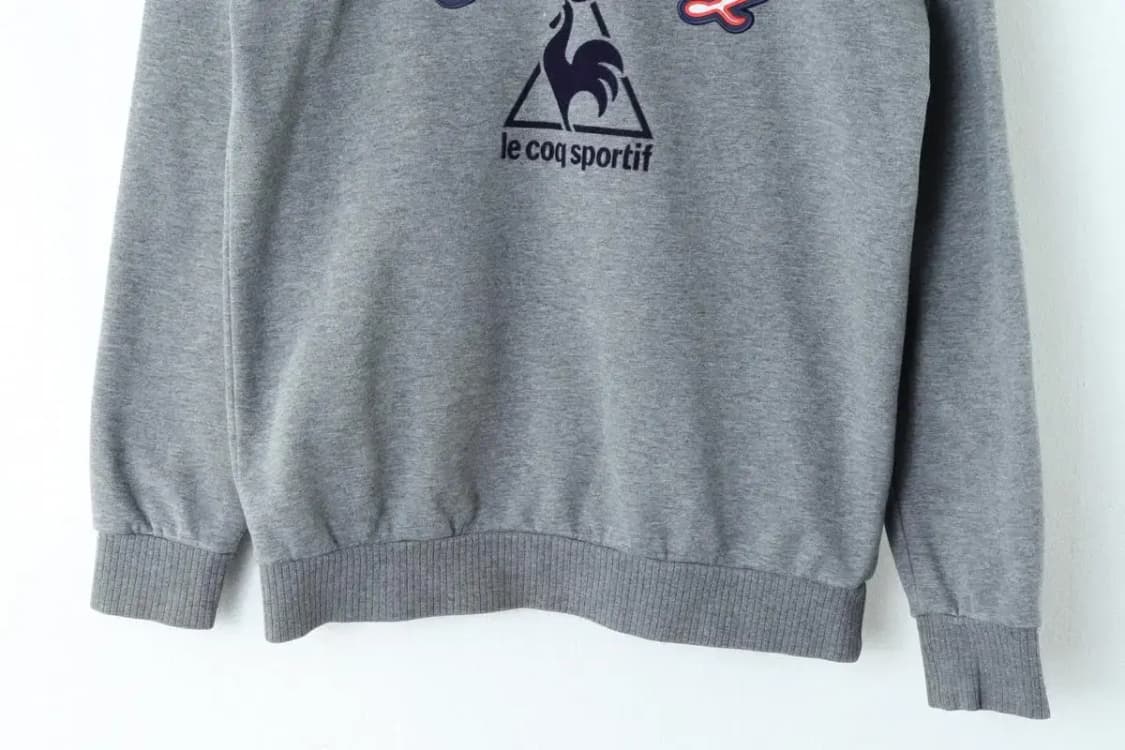 W(L) 르꼬끄 맨투맨 티셔츠 그레이 빅로고 기모-9543 상품이미지4