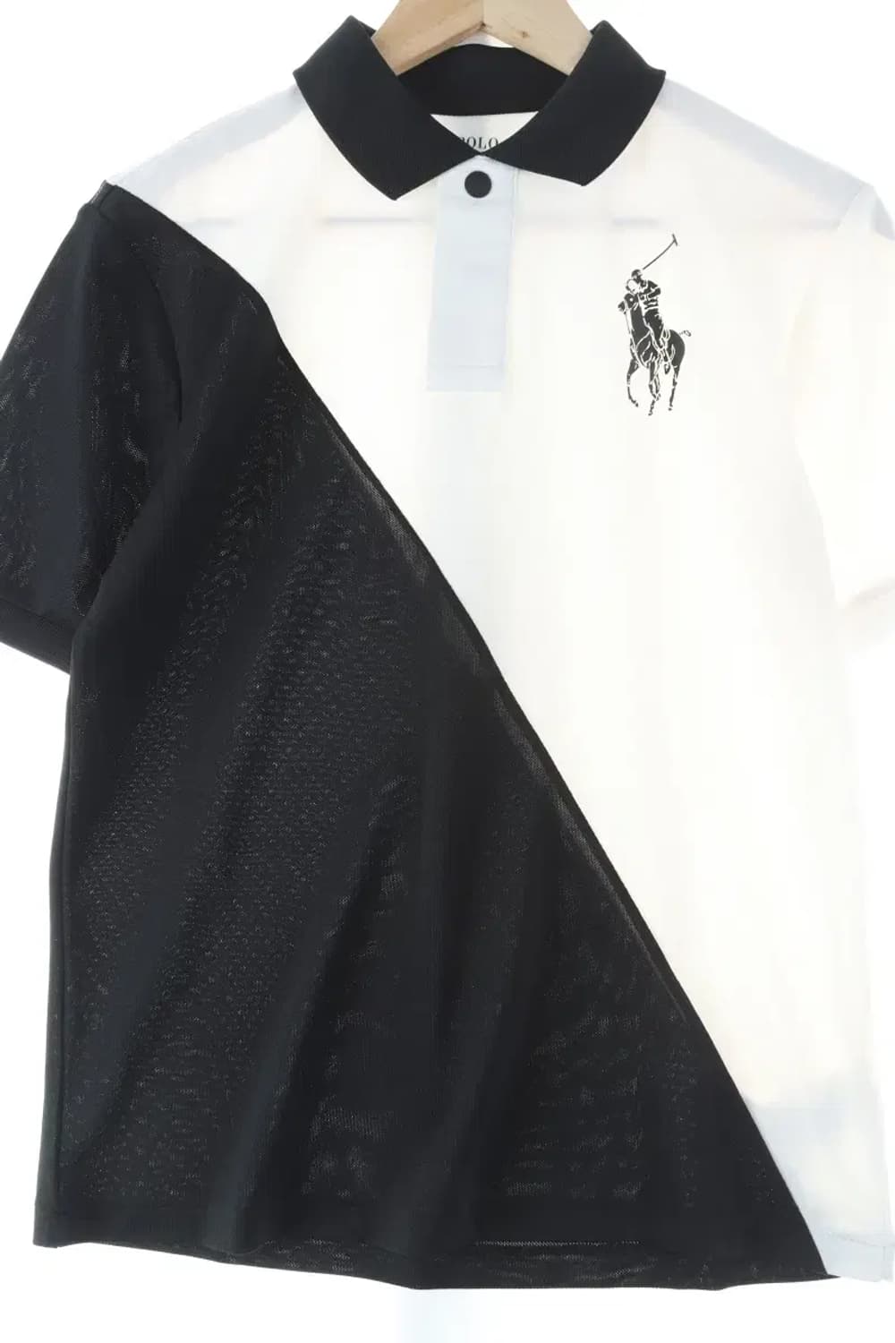 W(S) 폴로 랄프로렌 반팔 카라 티셔츠 검흰 폴리 럭비-CF73 상품이미지1