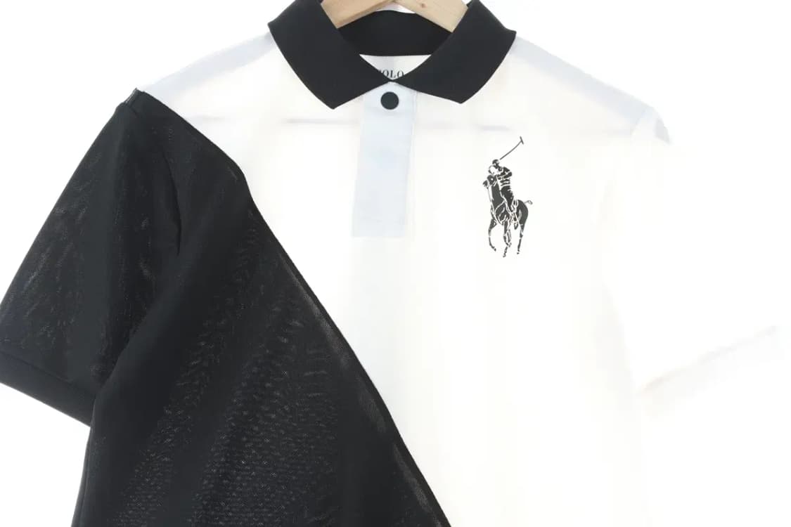 W(S) 폴로 랄프로렌 반팔 카라 티셔츠 검흰 폴리 럭비-CF73 상품이미지3