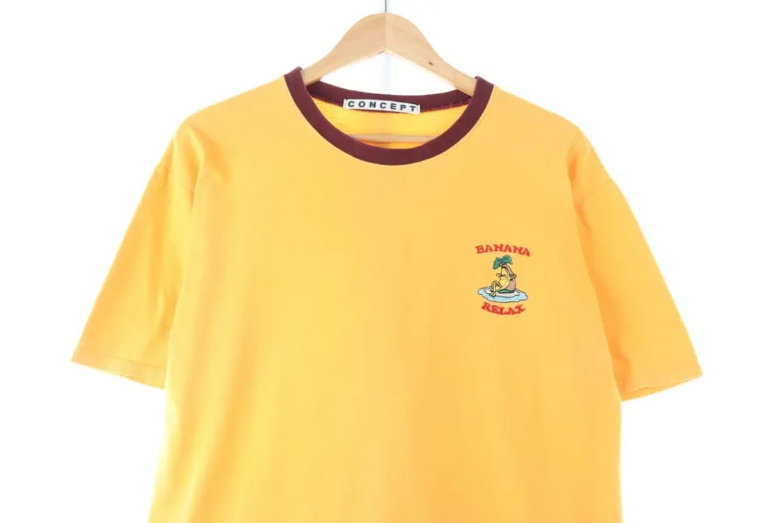 (M) 브랜드빈티지 반팔 티셔츠 노랑 올드스쿨 루즈핏-D178 상품이미지3