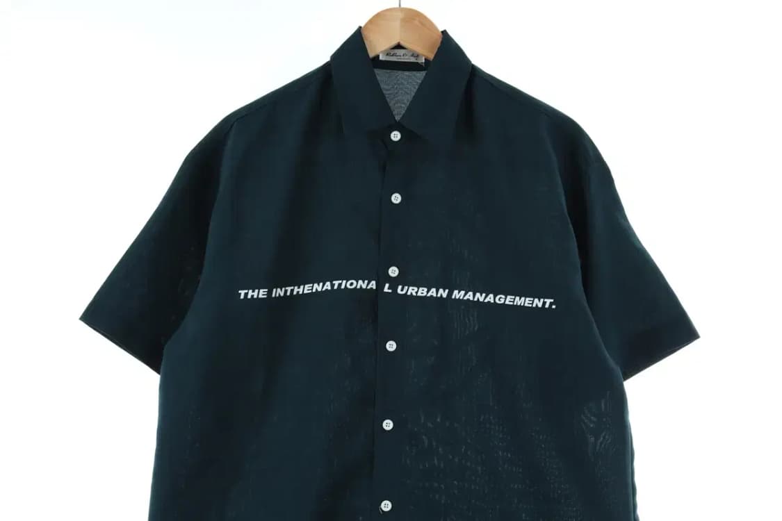 (F) 브랜드빈티지 반팔셔츠 남방 그린 린넨 마 빅 프린팅-DABF 상품이미지2